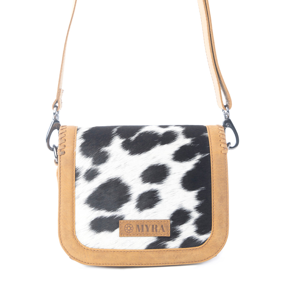 Myra Luna Frost Hairon Leather Bag in Golden Saddle