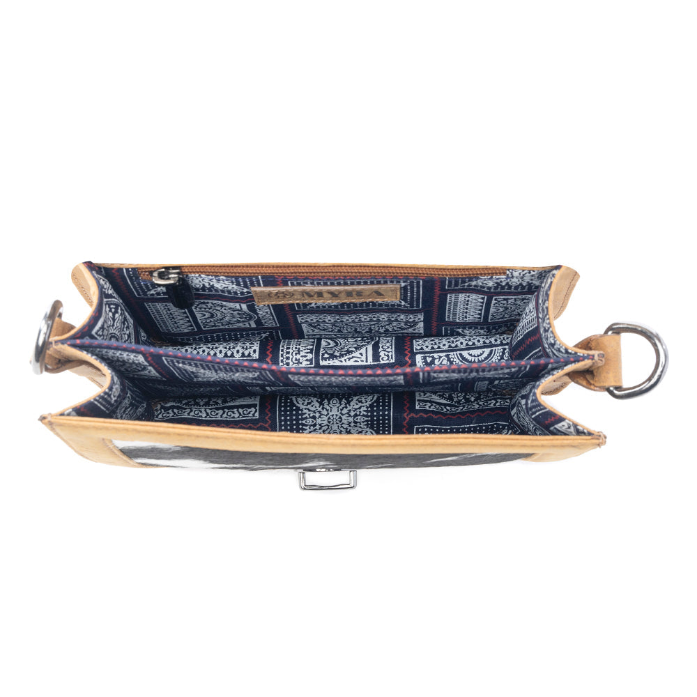 Myra Luna Frost Hairon Leather Bag in Golden Saddle