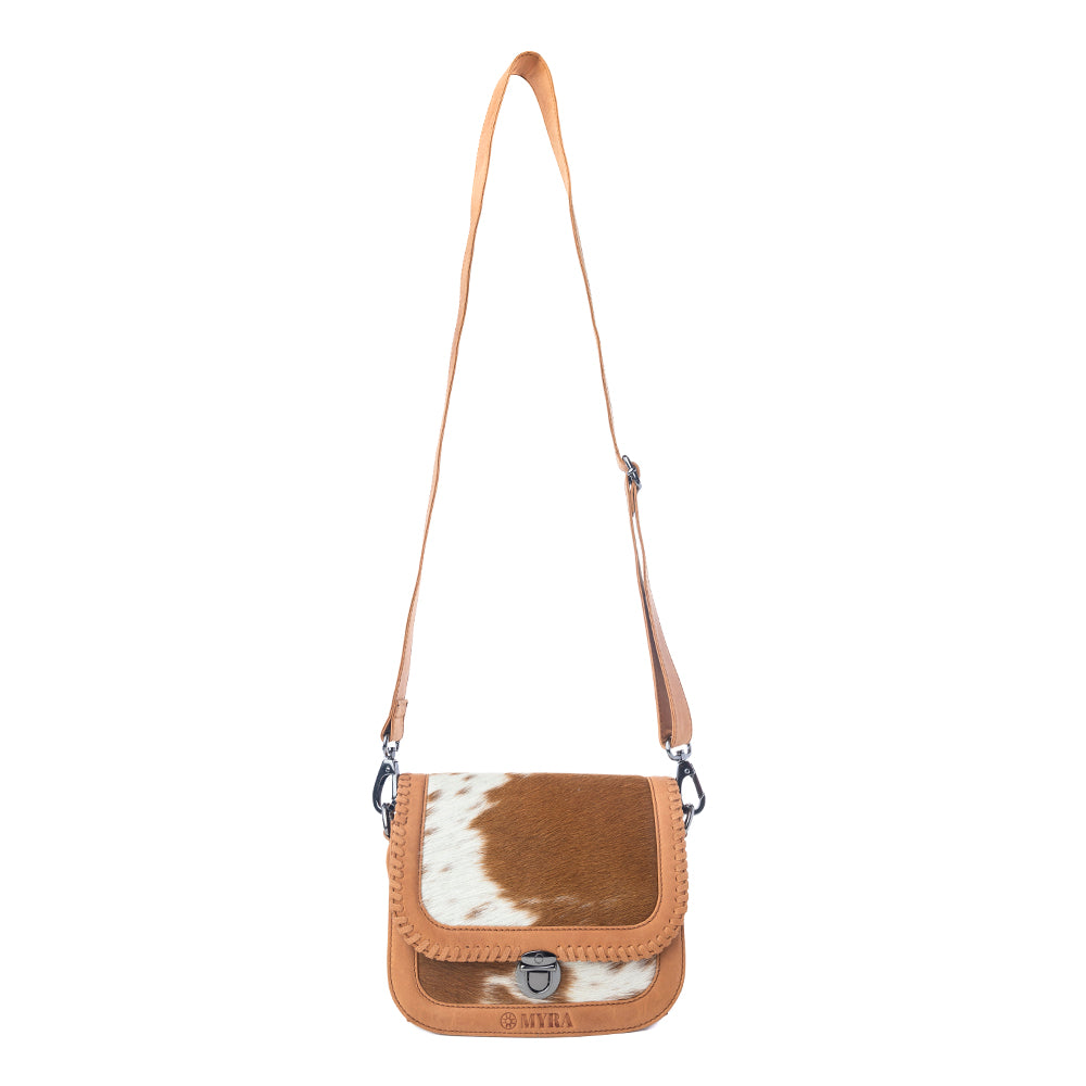 Myra Sunset Mirage Hairon Leather Bag in Maple White