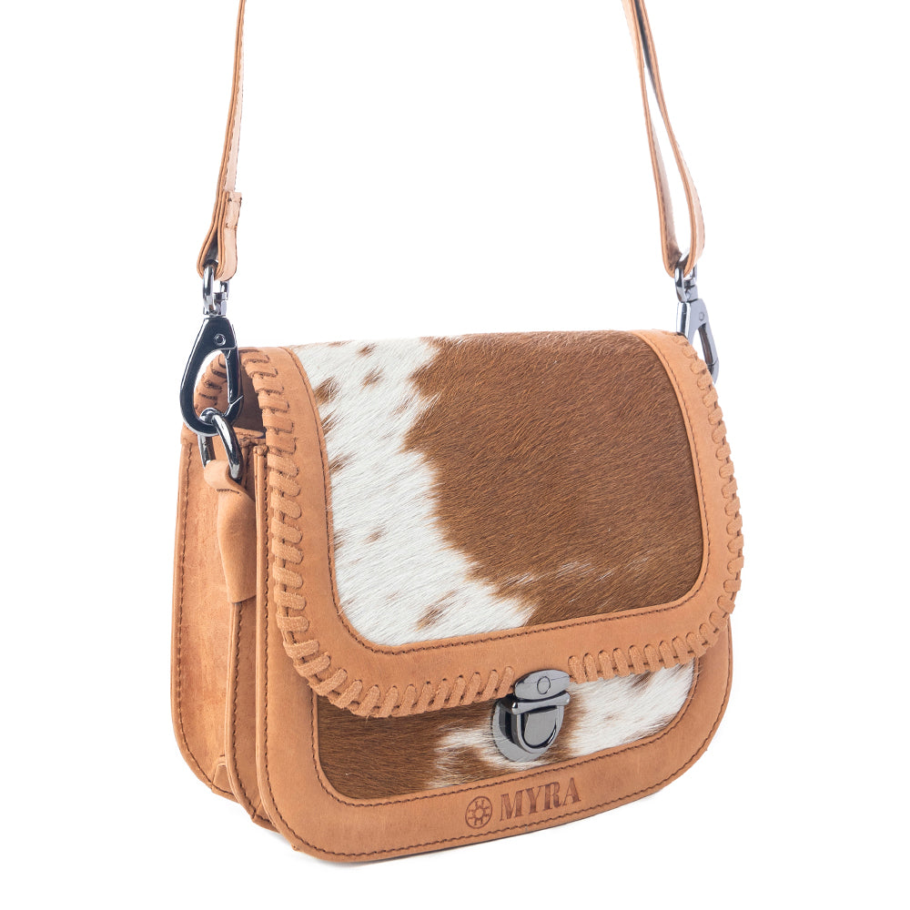 Myra Sunset Mirage Hairon Leather Bag in Maple White
