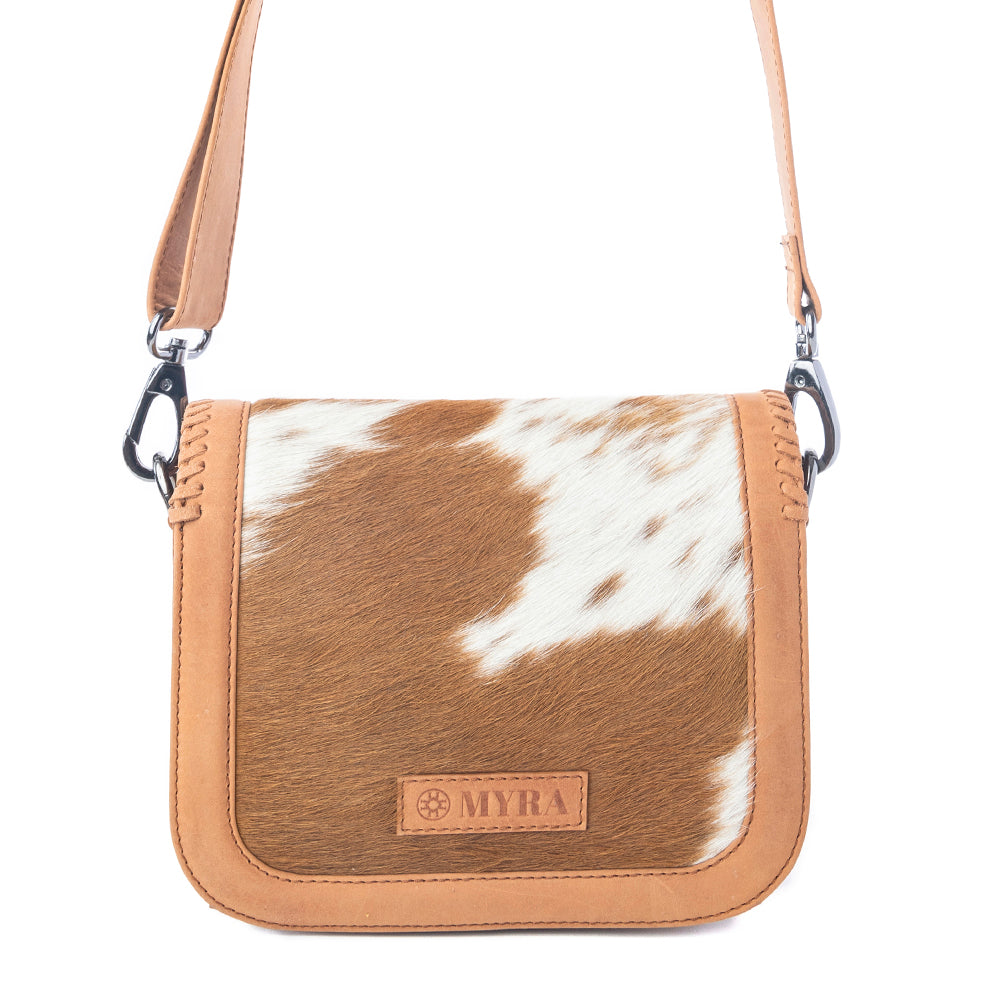 Myra Sunset Mirage Hairon Leather Bag in Maple White