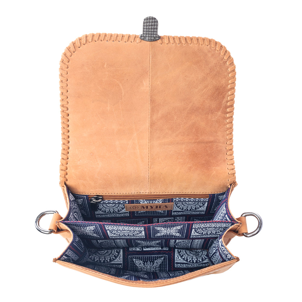 Myra Sunset Mirage Hairon Leather Bag in Maple White