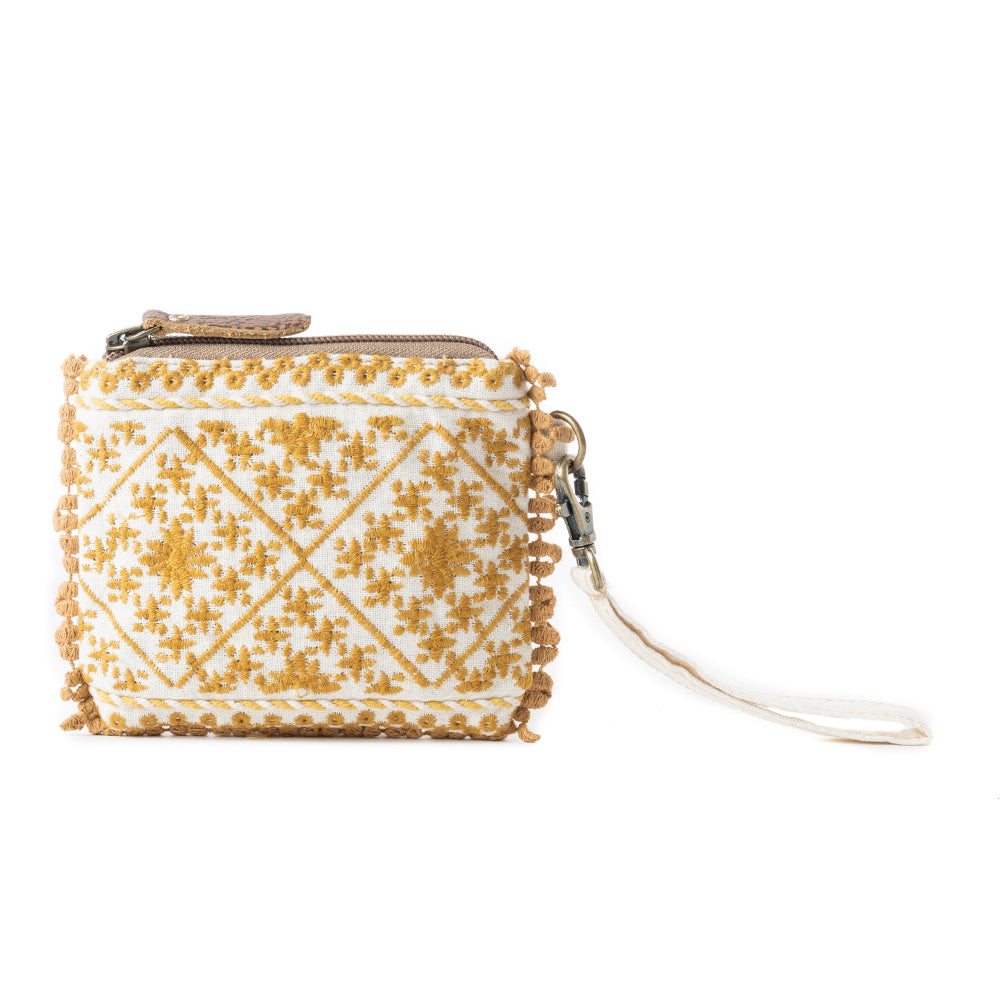 Savanna Glow Woven Pouch Bag in Sunny Gold - Myra USA