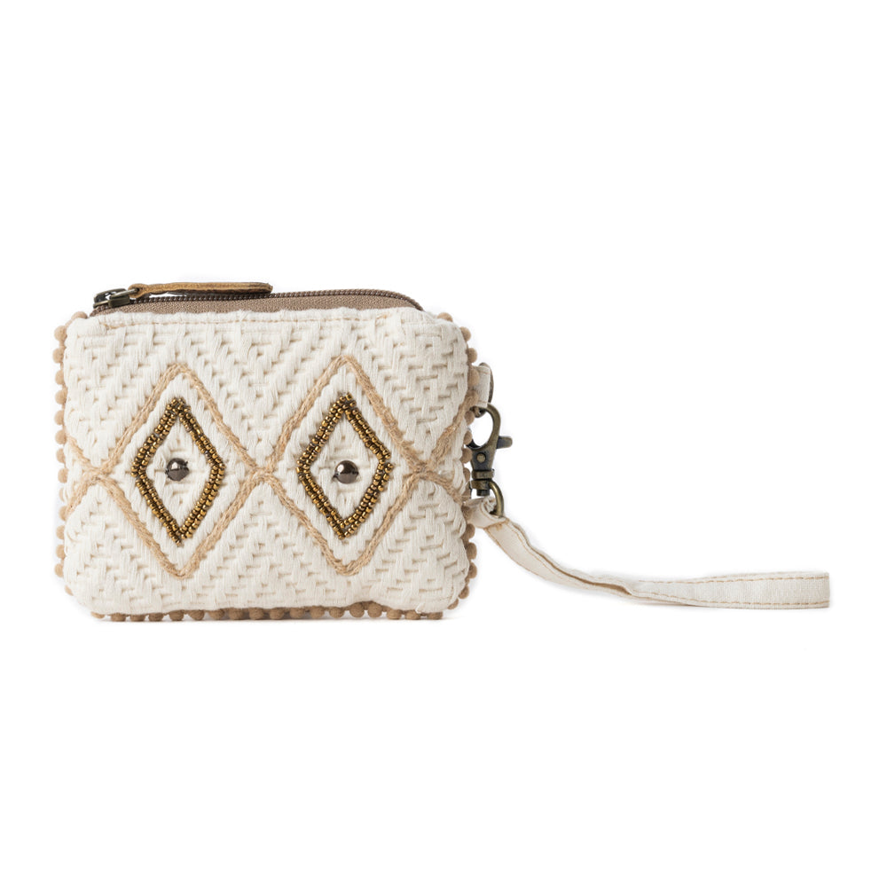 Sierra Whisper Woven Pouch in Dusty Ivory - Myra USA