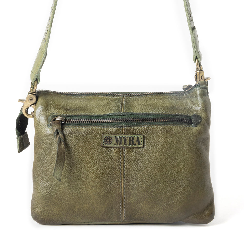 Mossveil Leather Bag in Sage Green - Myra USA