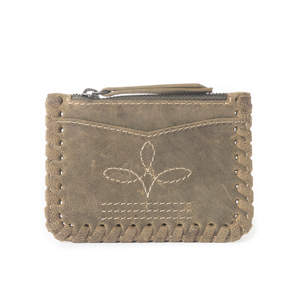 Outlander Edge Western Embroided Credit Card Holder in Brown - Myra USA