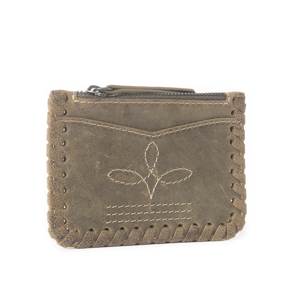 Outlander Edge Western Embroided Credit Card Holder in Brown