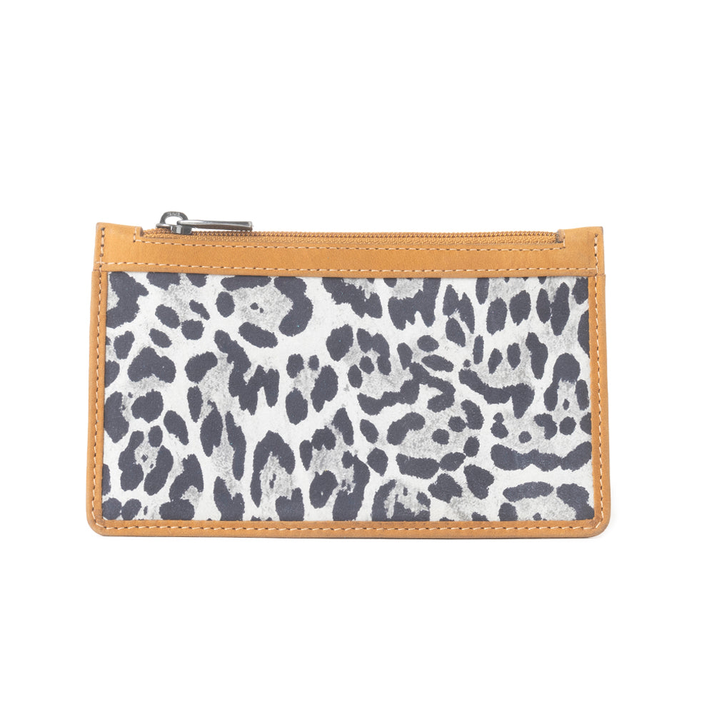 Savannah Chic Leather Credit Card Holder in Leopard Print - Myra USA