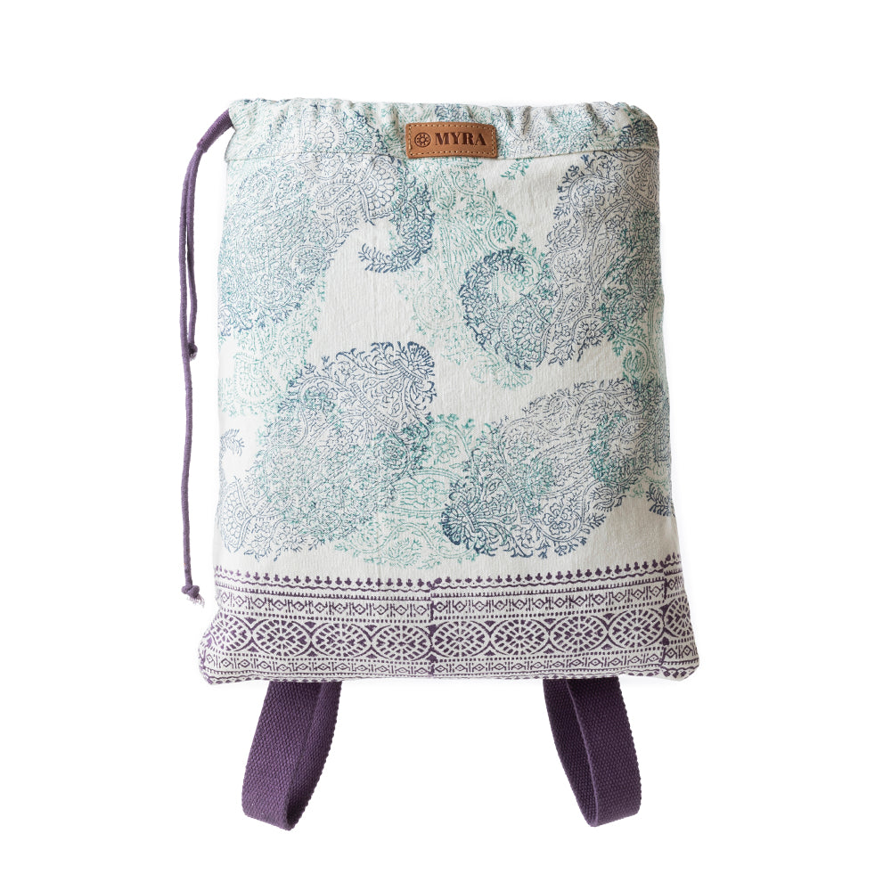 Pastel Petals Canvas Backpack in Lavender Bloom - Myra USA