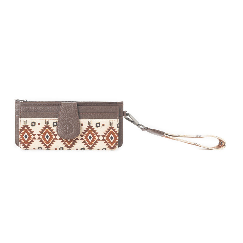 Solstice Weave Woven Wallet in Terracotta White - Myra USA