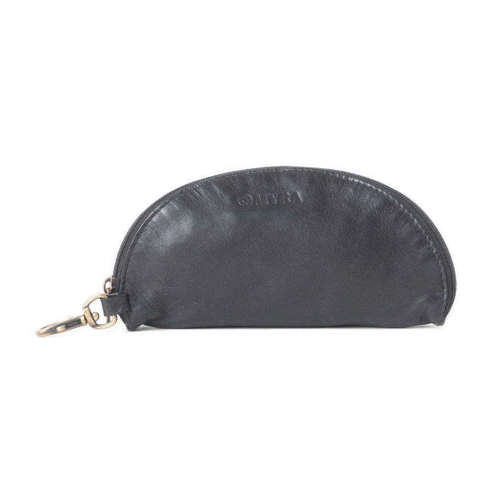 Myra Eclipse Charm Leather Sunglass Case in Midnight Black
