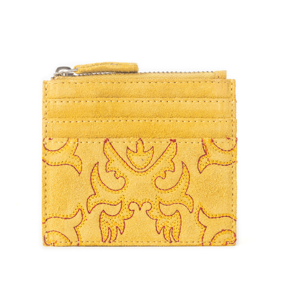 Cactus Sky Western Embroidered Credit Card Holder in Yellow - Myra USA