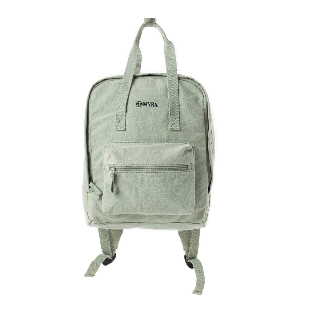 Pioneer Trek Canvas Backpack Bag in Light Green - Myra USA