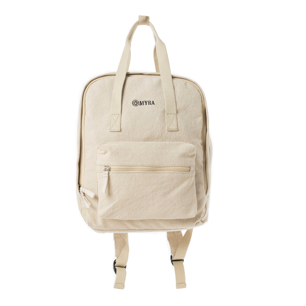 Pioneer Trek Canvas Backpack Bag in Beige - Myra USA