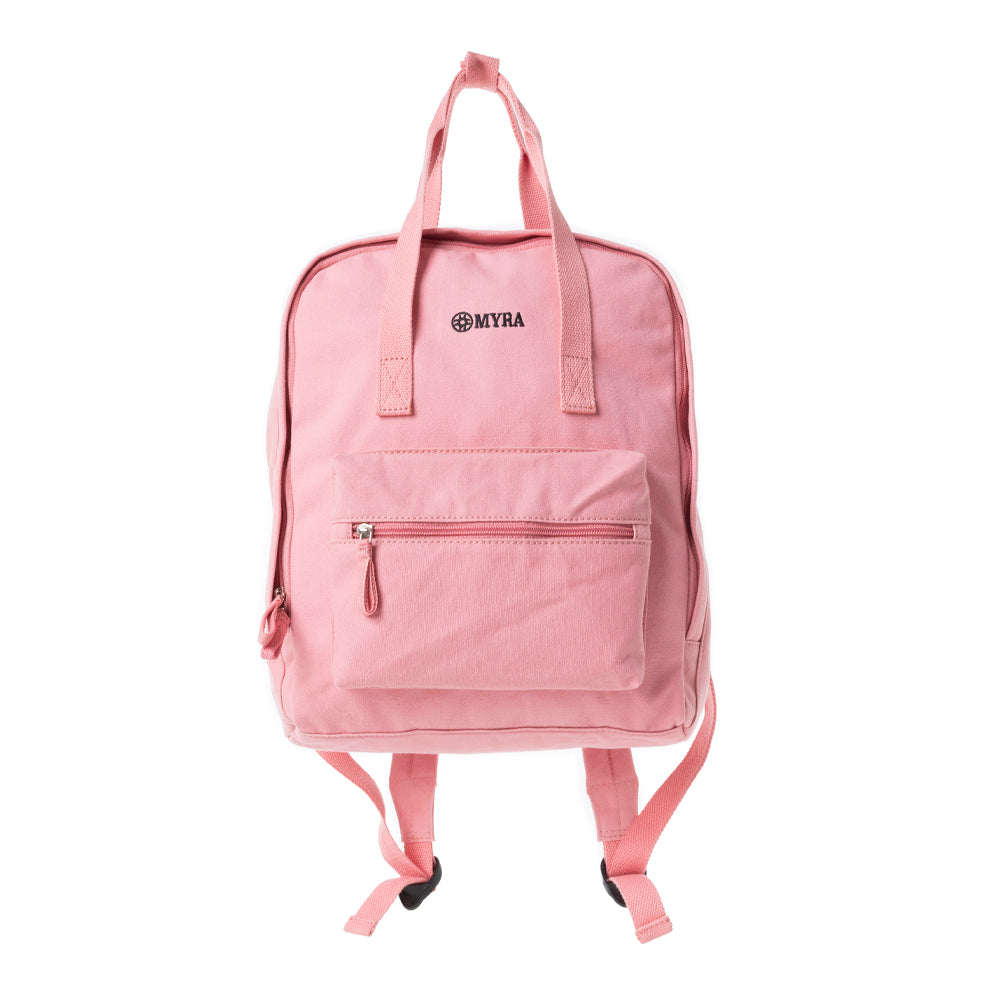 Pioneer Trek Canvas Backpack Bag in Pink - Myra USA