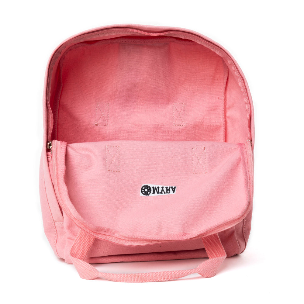 Pioneer Trek Canvas Backpack Bag in Pink - Myra USA