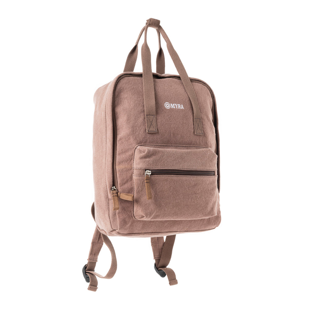 Pioneer Trek Canvas Backpack Bag in Brown - Myra USA