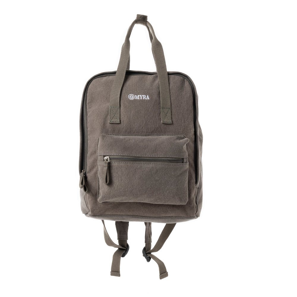 Pioneer Trek Canvas Backpack Bag in Grey - Myra USA