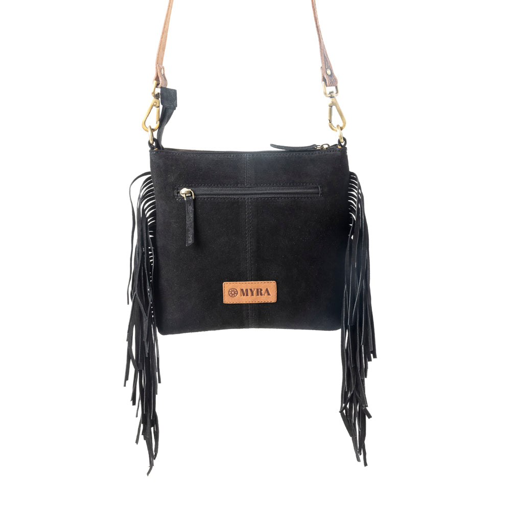 Sonora Charm Handtooled Bag in Black & White - Myra USA
