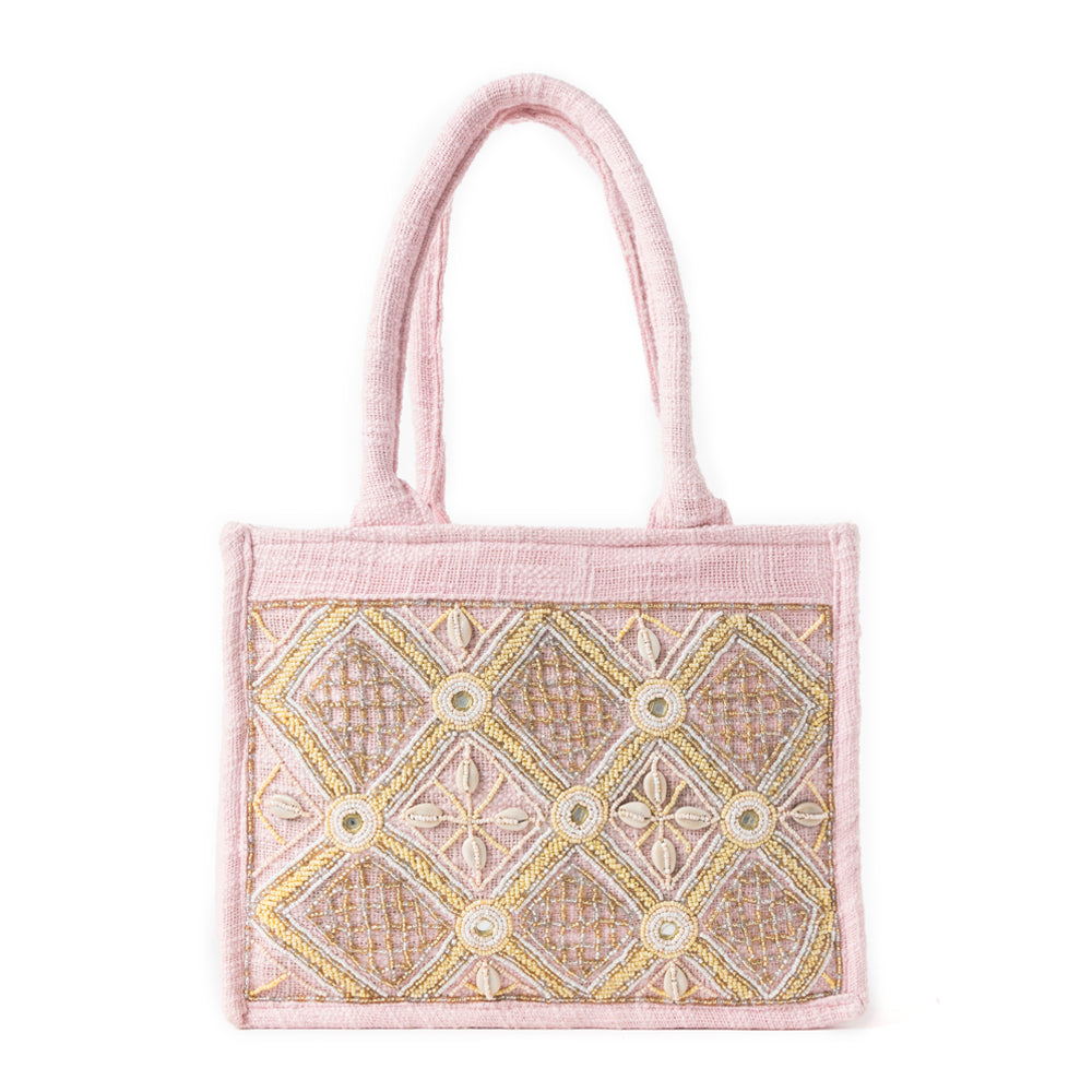 Gypsy Lace Canvas Bag in Light Pink - Myra USA
