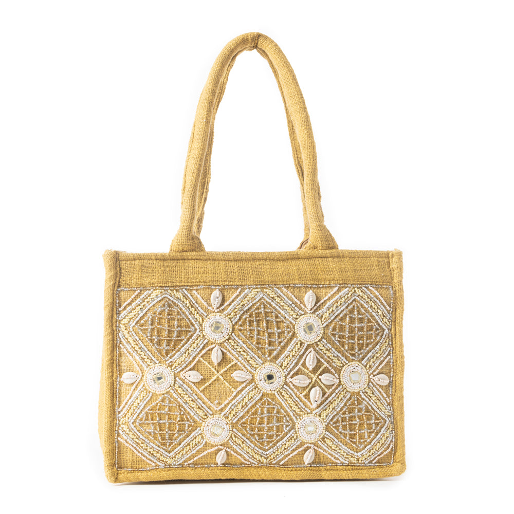 Gypsy Lace Canvas Bag in Yellow - Myra USA