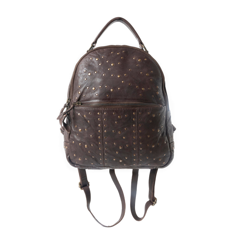 Midnight Rodeo Leather Backpack in Espresso Brown - Myra USA