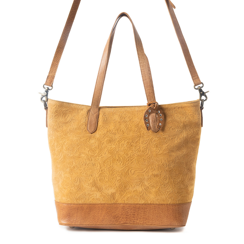 Amber Dune Leather Bag in Rustic Mustard - Myra USA