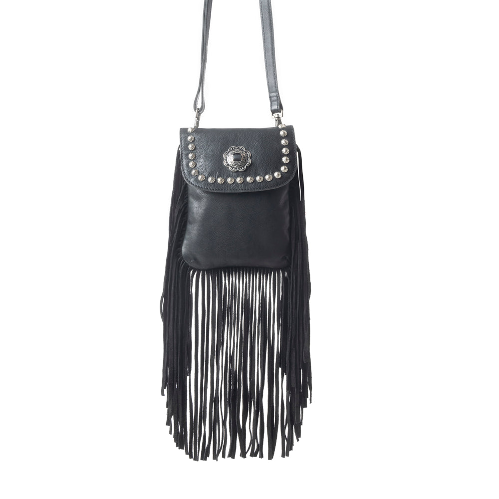 Wild Noir Leather Bag in Raven Black - Myra USA