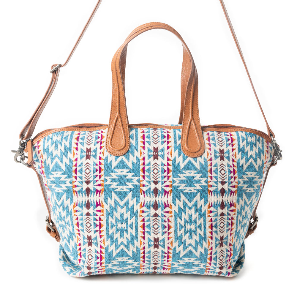 Aztec Breeze Weekender Bag in Cerulean Blue - Myra USA