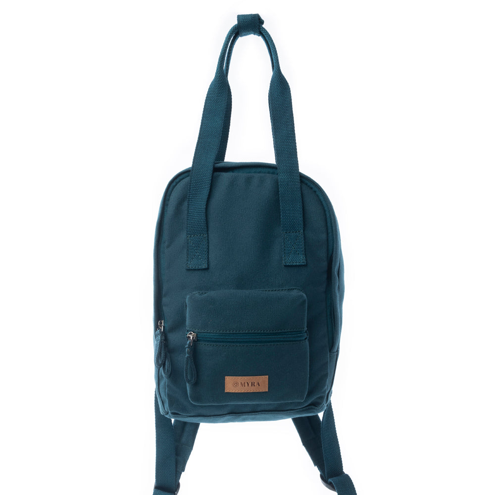 Myra Summit Blue Cotton Backpack in Marine Blue - Myra USA
