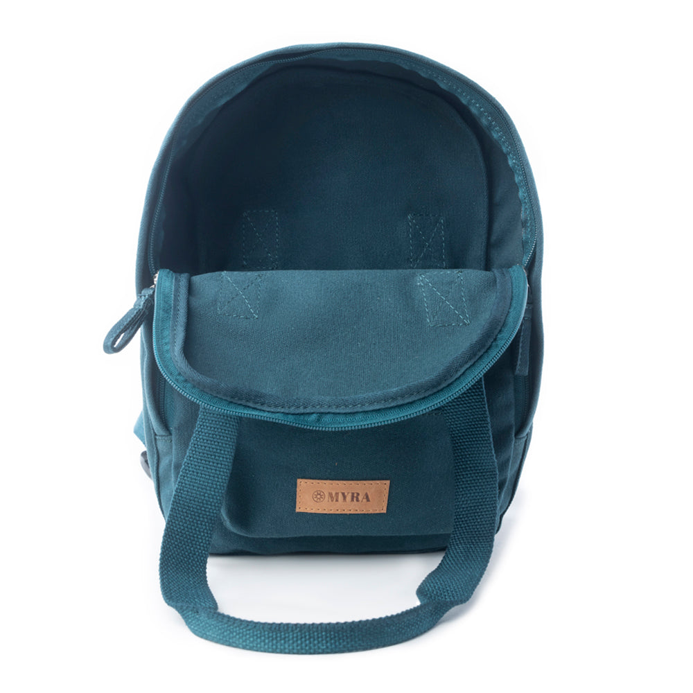 Myra Summit Blue Cotton Backpack in Marine Blue