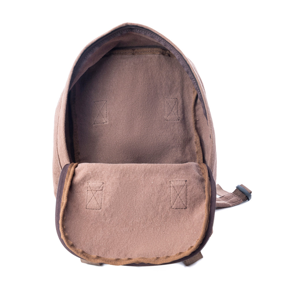 Myra Silent Dune Cotton Backpack in Khaki Taupe
