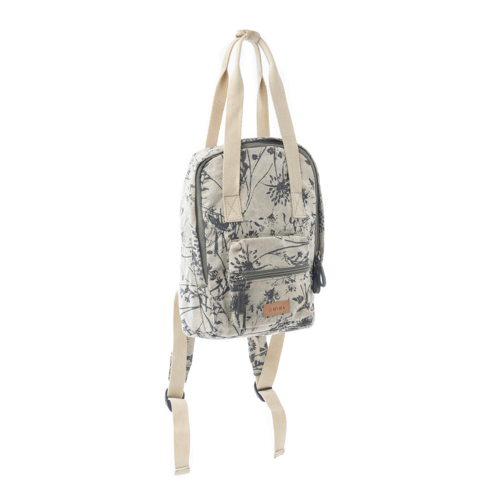 Myra Fable Flora Cotton Backpack in Earthy Sage - Myra USA