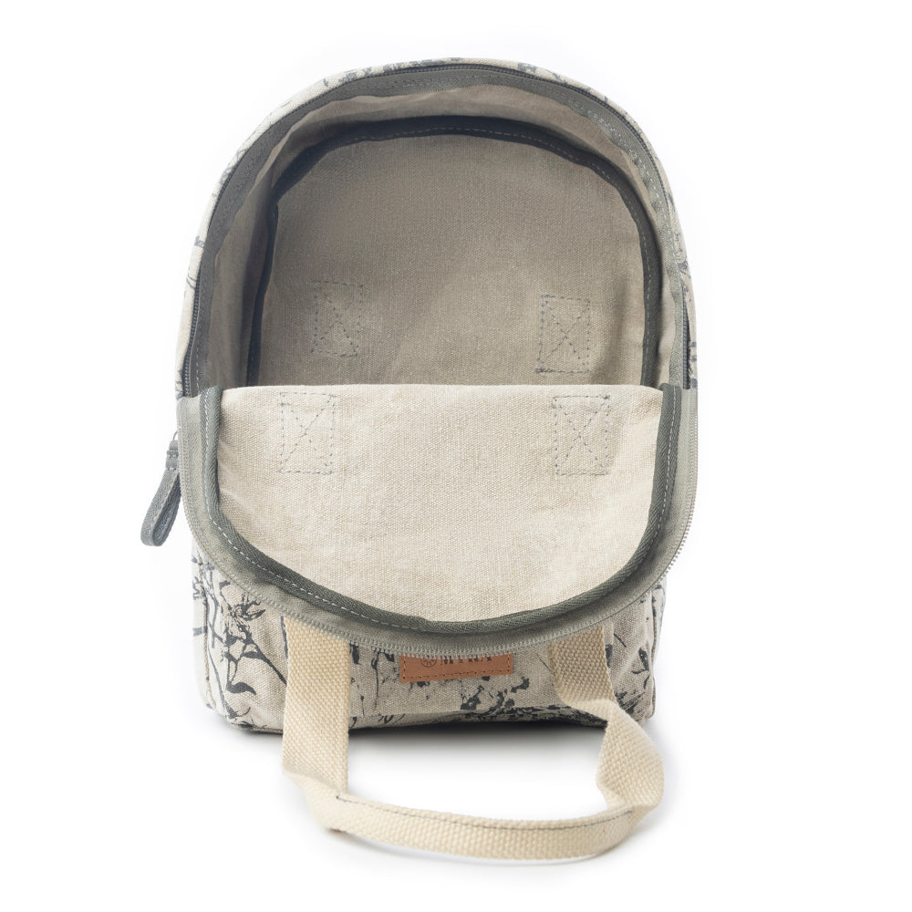 Myra Fable Flora Cotton Backpack in Earthy Sage - Myra USA