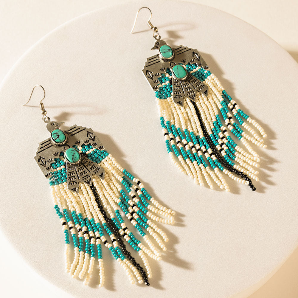 Mystic Mesa Beaded Earrings in Turquoise Trail - Myra USA