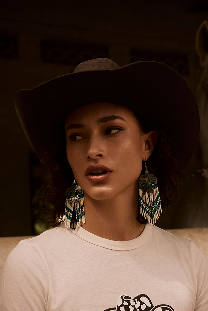 Mystic Mesa Beaded Earrings in Turquoise Trail