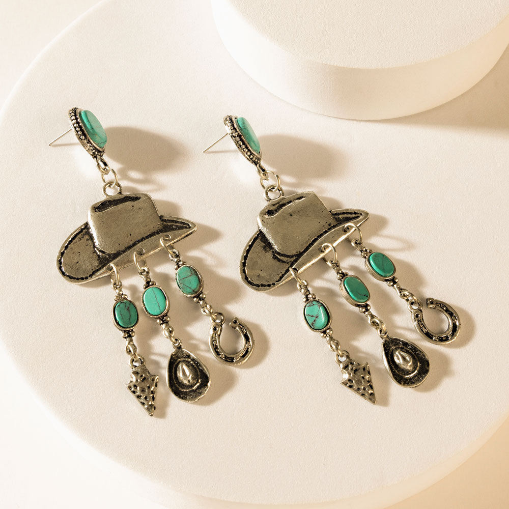 Ranch Queen Earrings in Saddle Silver - Myra USA