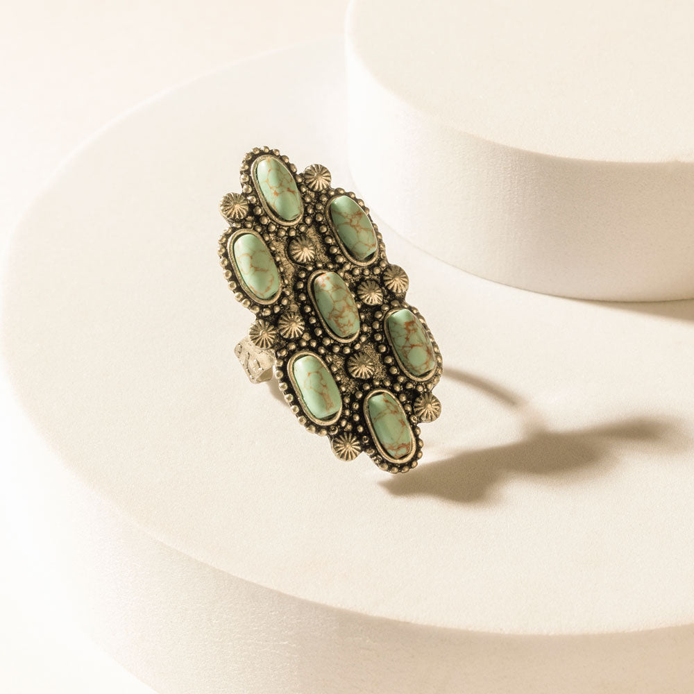 Seven Stones of the West Ring in Canyon Teal - Myra USA