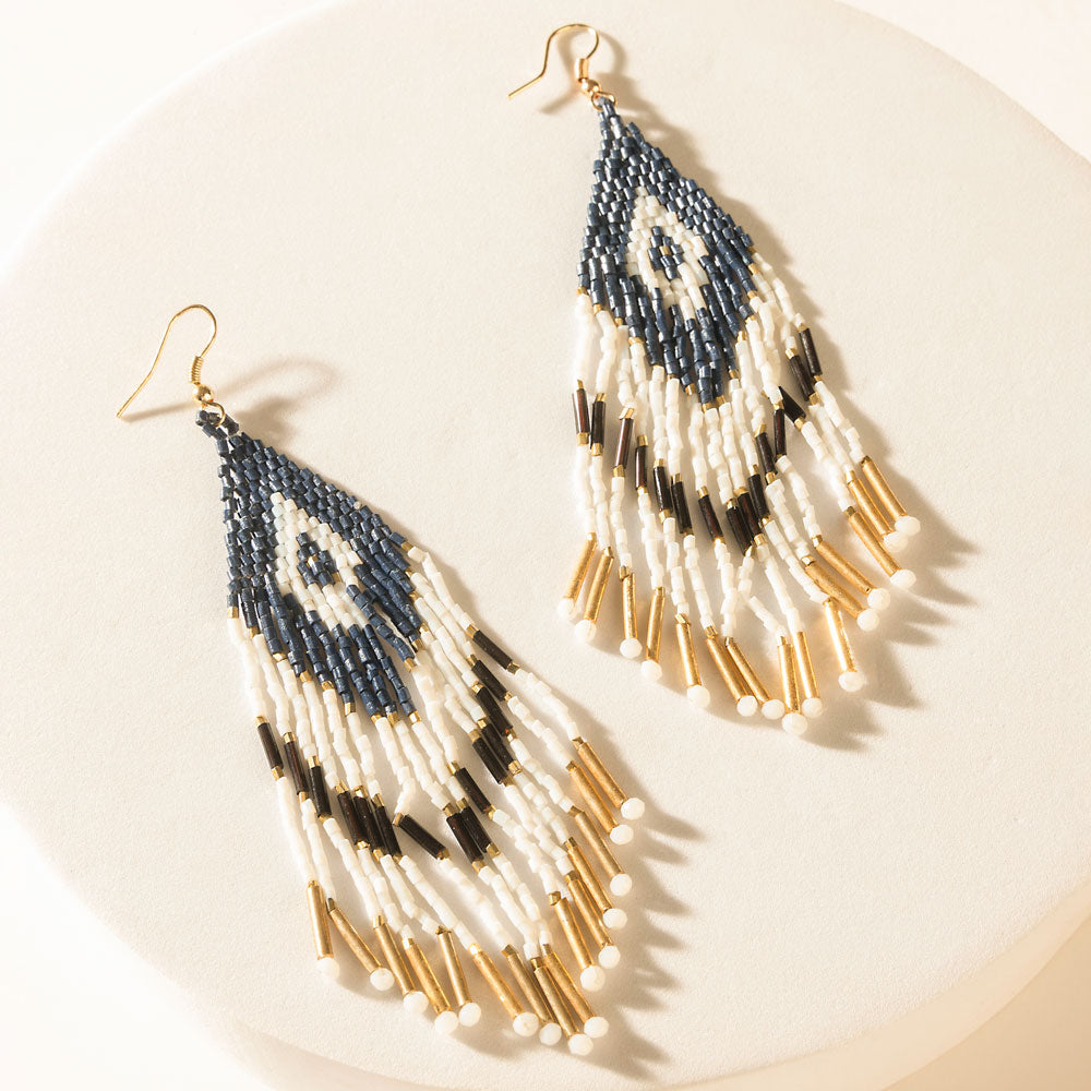 Cheyenne Fringe Earrings in Gold Dust - Myra USA