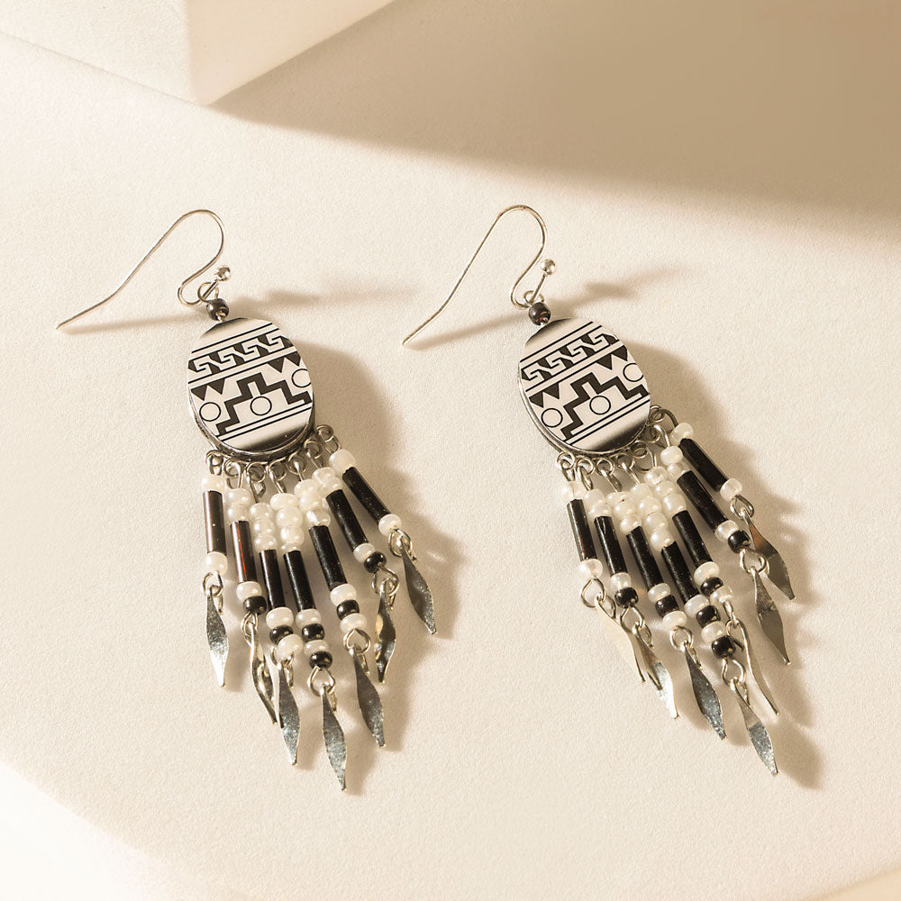 Raven Trail Earrings in Dusty Black - Myra USA