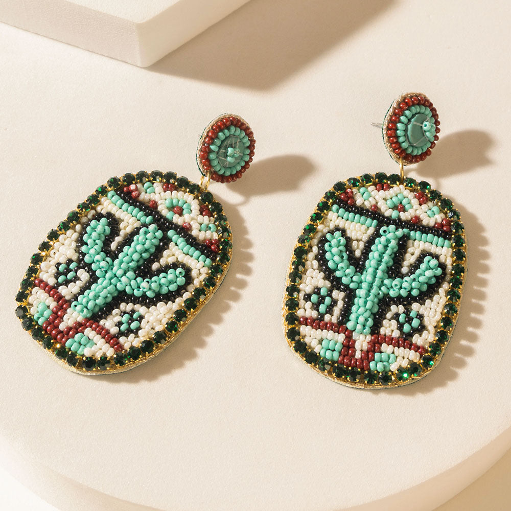 Tucson Bloomers Earrings in Sunstone Teal - Myra USA