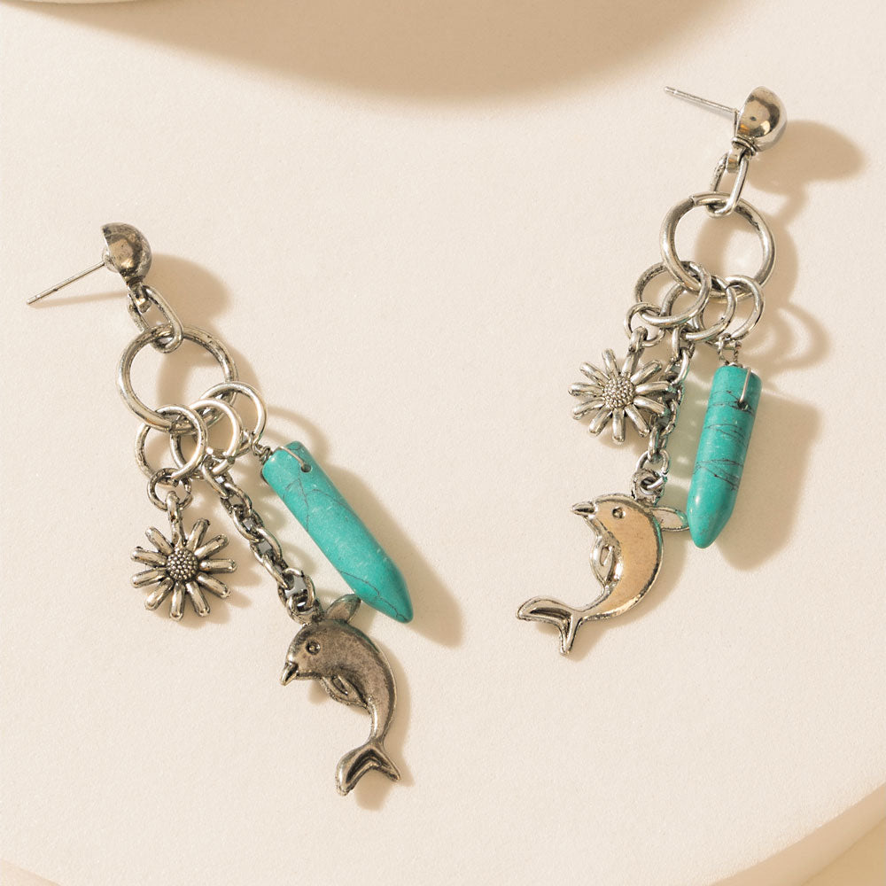Laguna Luna Earrings in Cyan Silver - Myra USA
