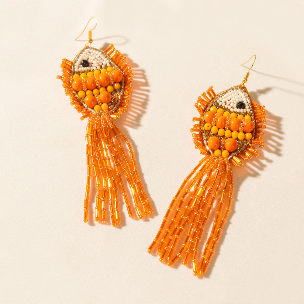 Marina Flame Earrings in Burnt Orange