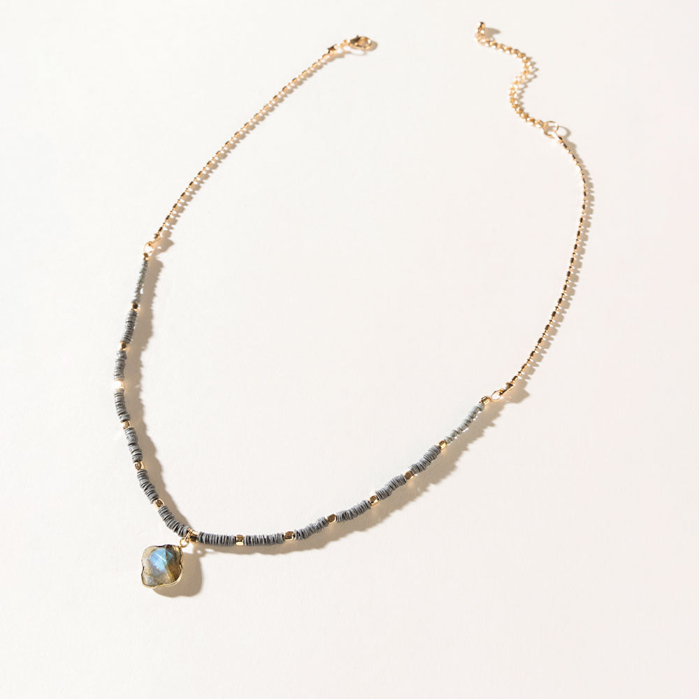 Odessa Stone Necklace in Shadow Quartz