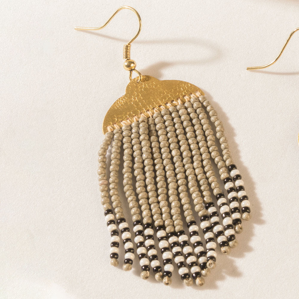 Monroe Fringe Earrings in Dusty Gold