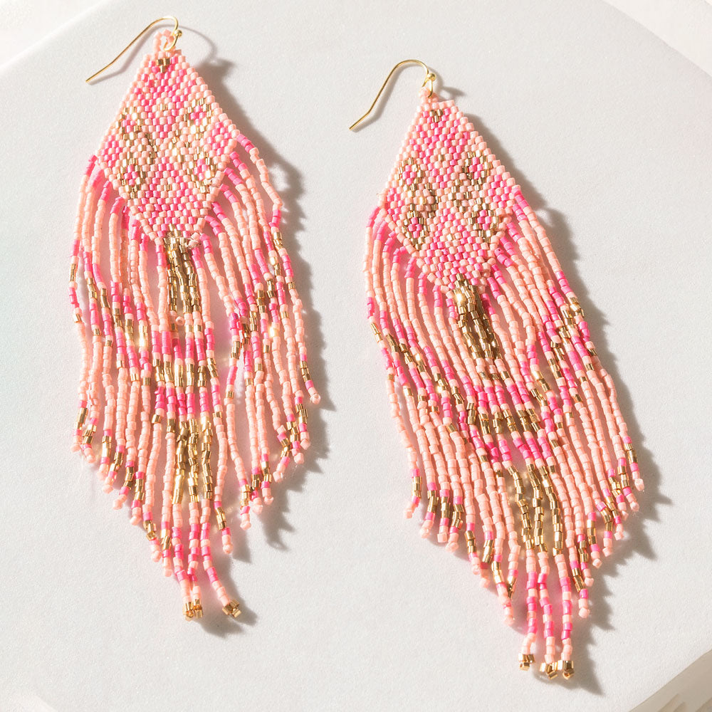Rosabelle Fringe Earrings in Blush Pink - Myra USA