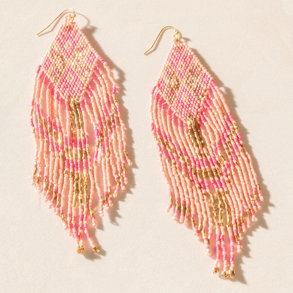Rosabelle Fringe Earrings in Blush Pink