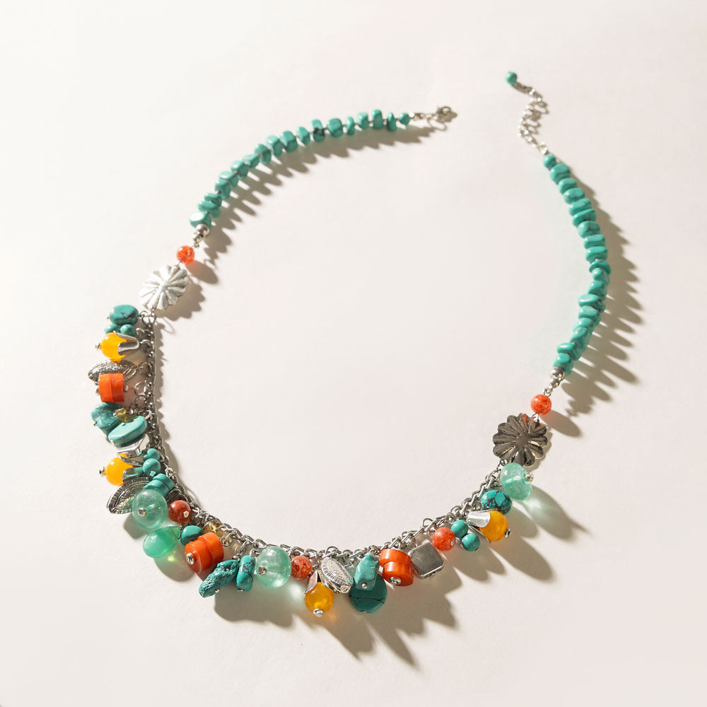 Mesa Mosaic Necklace in Sunset Turquoise - Myra USA
