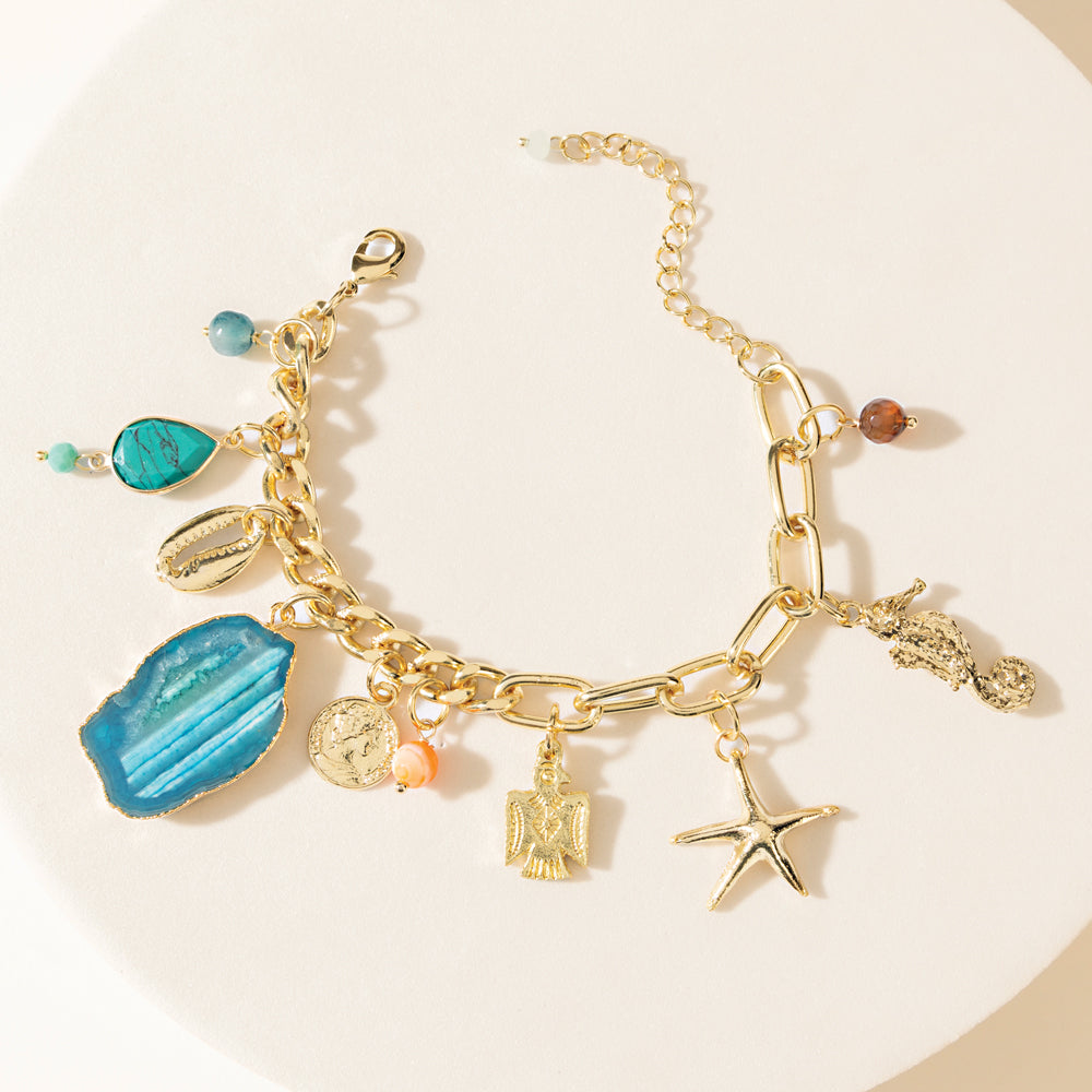 Stella by the Shore Bracelet in Coral Amber - Myra USA
