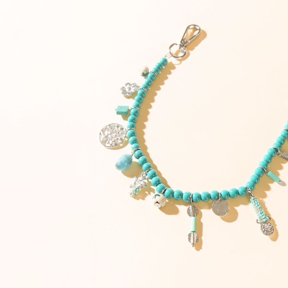 Seaside Relic Bag Charm in Lagoon Blue